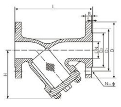Y型過濾器原理圖 Y型過濾器原理圖